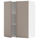 Modern grey-beige wall cabinet, flat front, adjustable shelf.