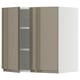 METOD kitchen wall unit, high gloss dark grey-brown, with 2 doors and 2 shelves. Modern, sleek design with flush handles.