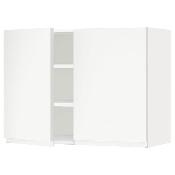 METOD kitchen unit in white with minimalist design and adjustable shelves.