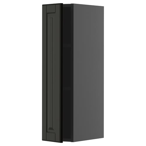 METOD black kitchen cabinet, rectangular, with beveled edges.