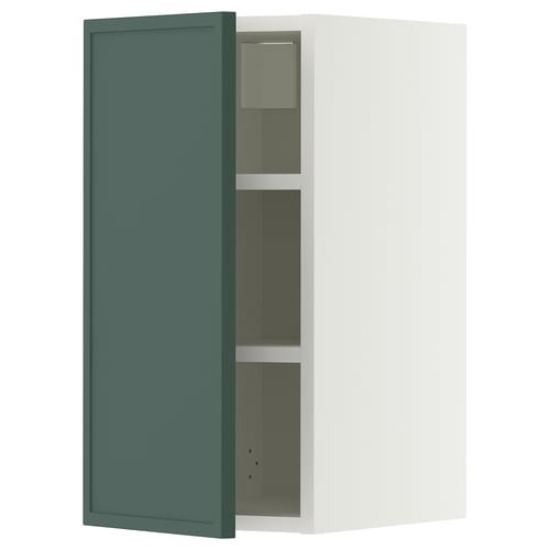 METOD Wall cabinet with shelves, white/Aspudden dark grey-green, 30x60 cm