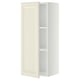 An off-white METOD wall cabinet with a beveled door and two shelves inside, designed for kitchen storage.
