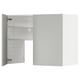 Modern light grey METOD kitchen cabinet with sleek design and clean shape, featuring a mirrored door and integrated led lights.
