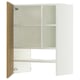 A white METOD cabinet with an open door, revealing adjustable shelves inside.