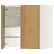 METOD Wall cb f extr hood w shlf/door, white/Sinarp oak veneer, 60x60 cm