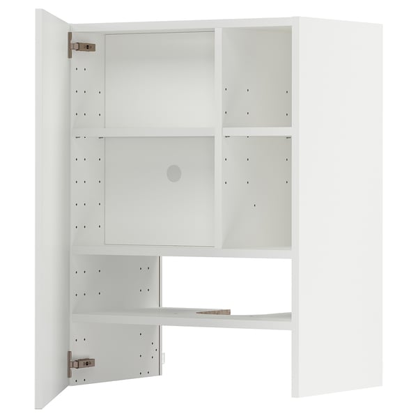 White METOD kitchen unit, modern design, adjustable shelves, 2 doors, square shape.