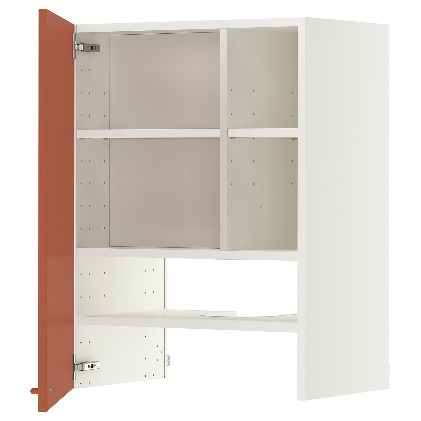 METOD wall cb f extr hood w shlf/door, white/Terrsjö red-brown METOD wall cb f extr hood w shlf/door, white/Terrsjö red-brown
