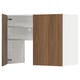 Modern brown-metallic kitchen unit with open compartment, adjustable shelf, and sleek design.