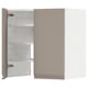 Modern kitchen cabinet, grey-beige, wooden, rectangular, with three shelves.