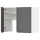 A grey METOD kitchen cabinet with a modern design. It a dark grey door with a white interior, adjustable shelves, and sturdy construction.