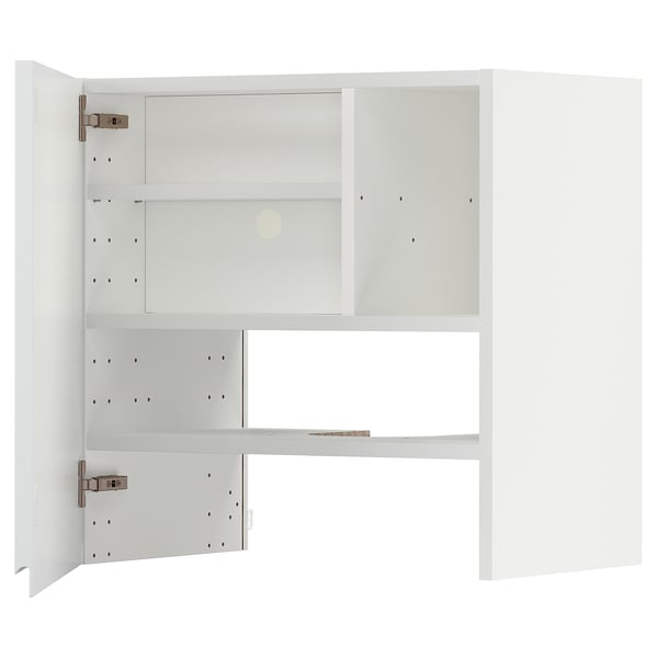 White METOD kitchen cabinet with adjustable shelves, minimalist design.