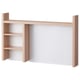 MICKE, light wood desk, light brown, rectangular, five shelves, clean design.
