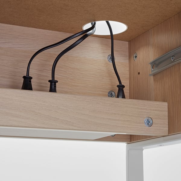 MICKE Desk, white stained oak effect, 73x50 cm