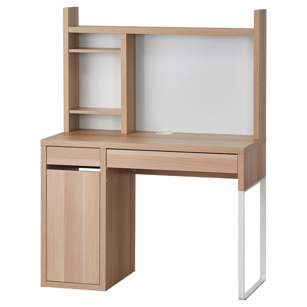 MICKE desk: adjustable shelf, storage, cable management 83 characters