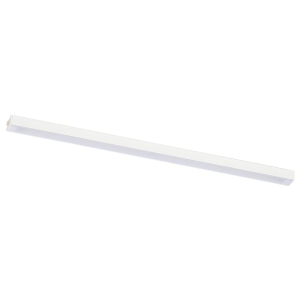 MITTLED: modern kitchen light, white, aluminium housing, polycarbonate diffuser, slim rectangular shape, minimalist design.