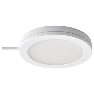 MITTLED, round, modern white, ceiling light, sleek design.