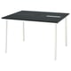 MITTZON desk: rectangular, black top, white legs, modern minimalist design.