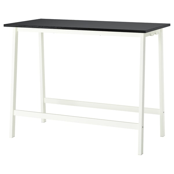 MITTZON: white metal frame high conference table, black rectangular top.