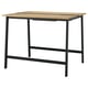 MITTZON desk, black & wood, rectangular, standing/sitting height, central cable management.