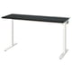 MITTZON height-adjustable desk in black and white, rectangular shape, with sleek design and upraised edges.