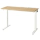 MITTZON desk: light wood top, white legs, adjustable height, clean lines, modern design.