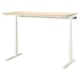 MITTZON adjustable desk, white, rectangular, wooden top, dual motor stand.