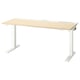 MITTZON desk, light wood top, white legs, adjustable height, modern, minimalist design.
