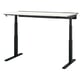 MITTZON sit-stand desk, black, with white top and dual motors for height adjustment.