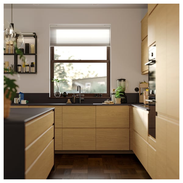 MÖCKLARP Custom made worktop, matt black/stone effect high pressure porcelain, 1 m²x2.0 cm