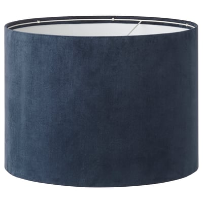 MOLNSKIKT blue velvet lampshade; recycled polyester; cylindrical shape; smooth design.