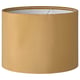 Golden cylinder lampshade with soft velvet texture. Simple, elegant design. Recycled polyester material. Suitable for table or floor lamps.