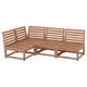 NÄMMARÖ outdoor furniture: light brown, acacia wood, l-shaped sectional, slatted design.