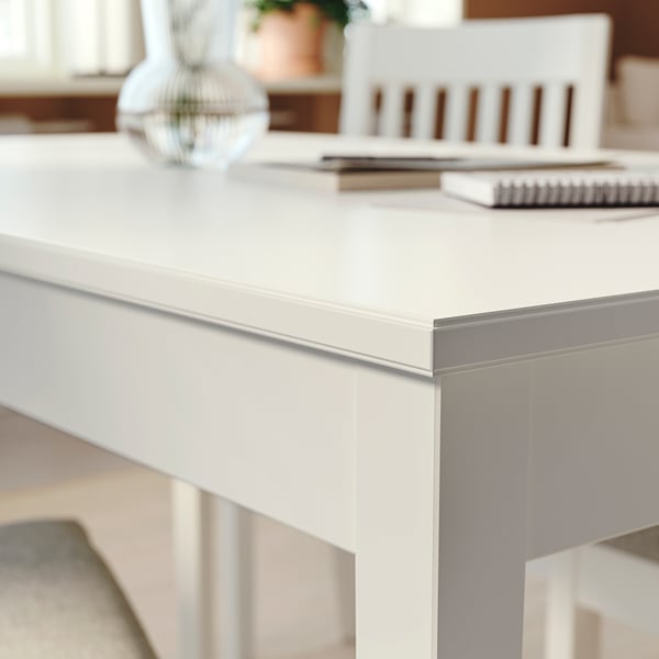 NÄSINGE / NORDVIKEN Table and 4 chairs, white/white, 130x80 cm