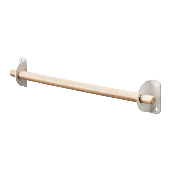 NEREBY towel rail, natural wood, metal brackets, sleek design.