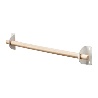 NEREBY towel rail, natural wood, metal brackets, sleek design.