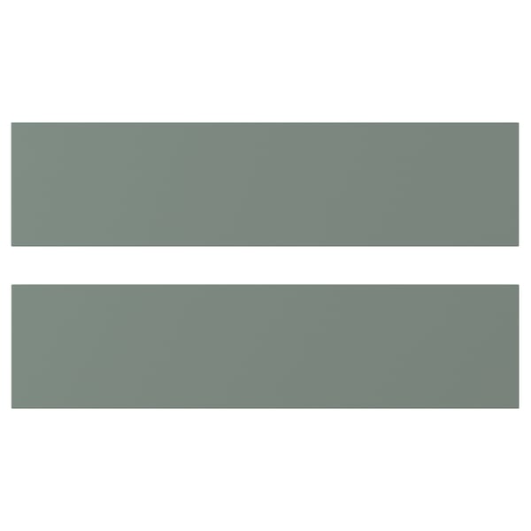 Image shows two horizontal grey-green panels, smooth and rectangular, representing NICKEBO fronts.