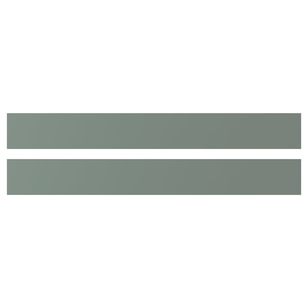 Image shows two grey-green NICKEBO panels, sleek and matte, with straight edges.