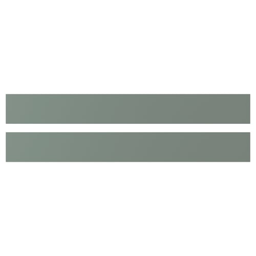 Image shows two grey-green NICKEBO panels, sleek and matte, with straight edges.