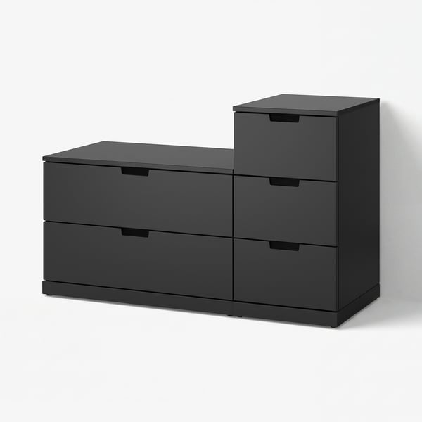 NORDLI Chest of 5 drawers, anthracite, 120x76 cm