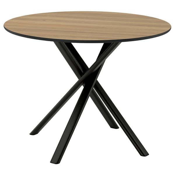NORRMJÖLE Table, oak effect/black, 105 cm