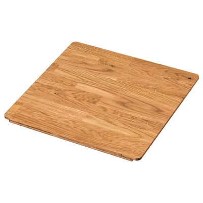 NORRSJÖN wooden cutting board, natural oak, rectangular, smooth surface.