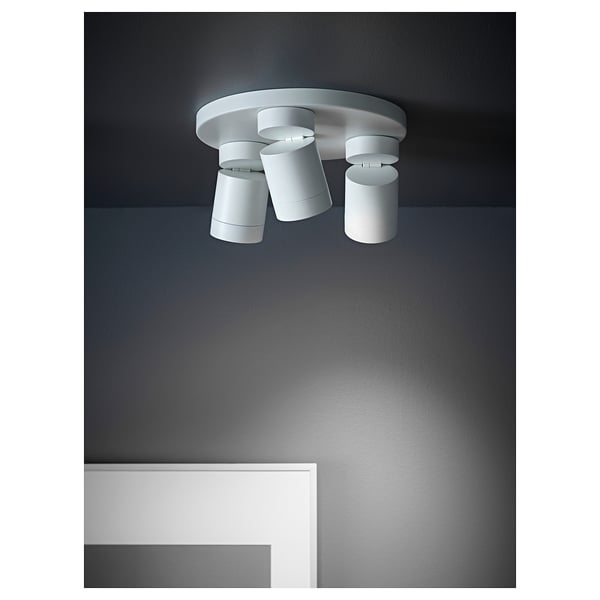 NYMÅNE Ceiling spotlight with 3 spots, white