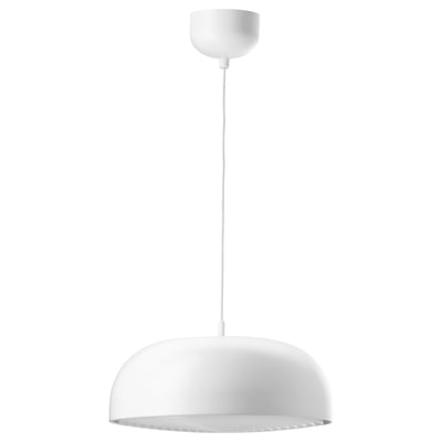 NYMÅNE pendant lamp with grid shade, cord hang, minimalist style.