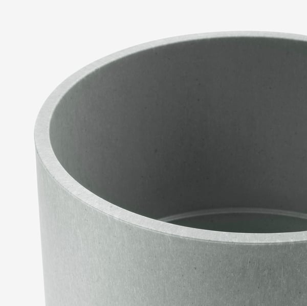 Grey recycled plastic planter.