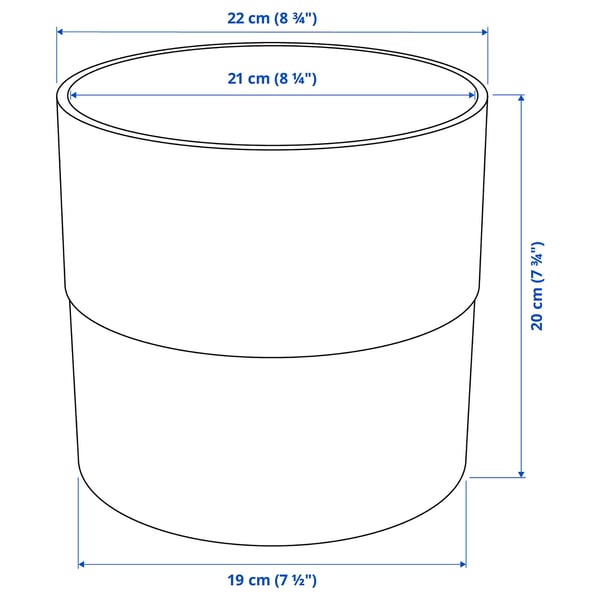 Illustration with measurements for the product: NYPON.