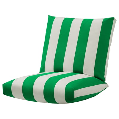 ÖNNESTAD green & white striped cushion set, rectangular shaped, soft with polyurethane foam, designed by charlotte rude & hjördis olsson-une.
