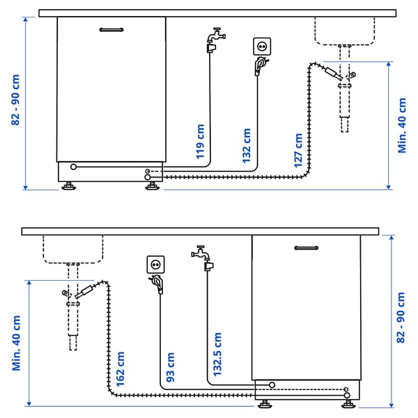 Illustration with measurements for the product: ÖSTVEDA.