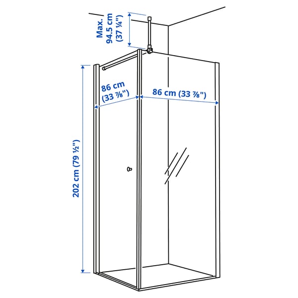 Illustration with measurements for the product: OPPEJEN.