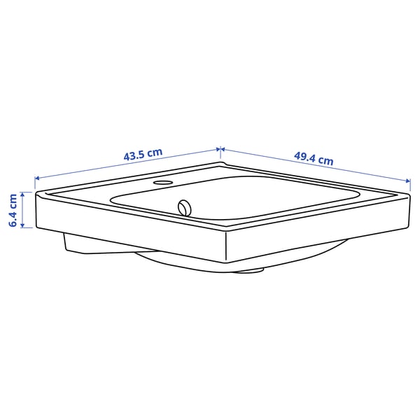 Illustration with measurements for the product: ORRSJÖN.