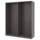 Gray PAX wardrobe frame, rectangular, simple design.